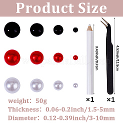 1 коробка полукруглых кабошонов из искусственного жемчуга и смолы&nbsp;DIY-CP0012-96A