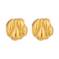 Pendientes de botón redondos geométricos de acero inoxidable 304 para mujer&nbsp;JY2414-2
