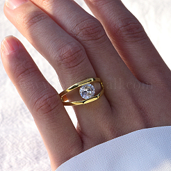 Кольцо из стерлингового серебра с фианитами для женщин IK1659-1