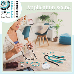 Наборы для самостоятельного изготовления круглых и крестообразных браслетов из синтетической бирюзы DIY-NB0012-31