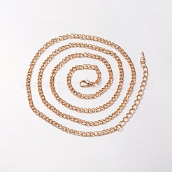 アイアン製カーブチェーンネックレス作り  合金製カニカンとアイアンエンドチェーン付き  ライトゴールド  32.67インチ&nbsp;MAK-J004-10KCG