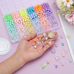 Наборы для самостоятельного изготовления браслета из акриловых звезд и круглых бусин&nbsp;DIY-AR0004-20