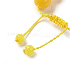 Pulseras de cuentas trenzadas de cera de abejas de imitación de jade blanco natural redondas teñidas redondas de 12.5mm y 12.5mm para mujeres y hombres&nbsp;BJEW-C060-01A