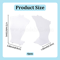 Пластиковая наклонная стойка для хранения украшений в форме бюста для ожерелий&nbsp;ODIS-WH0099-35