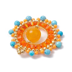 Подвески из натурального лазурита/розового кварца/магнезита/красной яшмы/черного оникса/машанского нефрита/сердолика и стеклянных бусин&nbsp;PALLOY-MZ00366