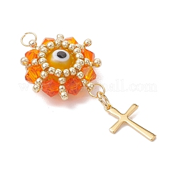 Подвески из стеклянных бусин от сглаза PALLOY-MZ00628-02