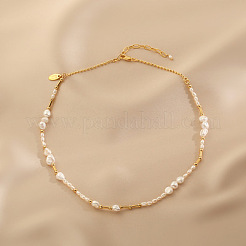 Натуральные пресноводные жемчужные самородки и латунные бусины для женщин FS-WG15240-01