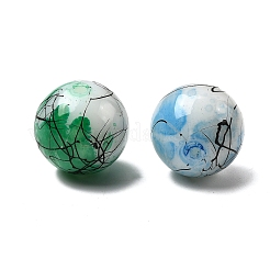 Непрозрачные с напылением стеклянные бусины DGLA-MSMC002-16mm