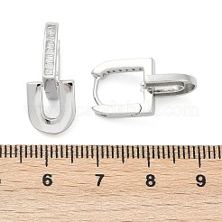 U-förmige Creolen aus Messing mit klarem Zirkonia&nbsp;EJEW-Q016-20P