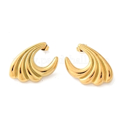 Boucles d'oreilles à tige en acier inoxydable 304 en forme de vague de mer&nbsp;EJEW-M073-07G-02