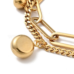 Многожильный браслет с кристаллами BJEW-G639-15G