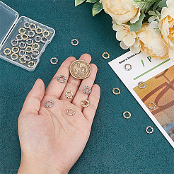 40 шт. 2-цветные соединительные кольца из сплава с покрытием стойки&nbsp;FIND-GL0001-64