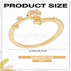 1 шт. кольца для женщин из сплава с микропаве из прозрачного кубического циркония&nbsp;RJEW-LP0002-16G