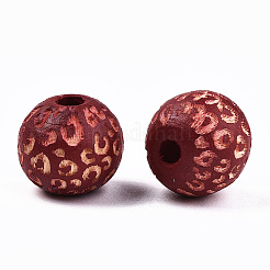 Perles de bois naturel peintes&nbsp;X-WOOD-T021-53A-08