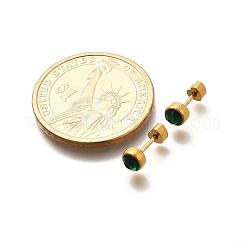 Boucles d'oreilles à tige en acier inoxydable 304 avec placage ionique (IP)&nbsp;EJEW-A118-14G-01
