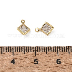 Breloques de zircone cubique clair pavés en laiton&nbsp;CU-CBAD360-04G-02