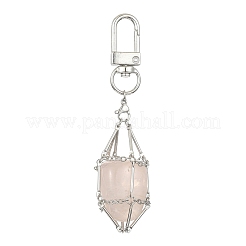 Pochette en macramé tressé en laiton support pierre vide pour porte-clés&nbsp;KEYC-TA00021-03