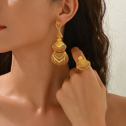 Винтажные комплекты из полых серег и колец в стиле ближневосточного сплава для женщин&nbsp;KE0324