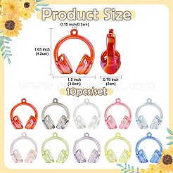 10 Stück 10 Farben UV-Beschichtung transparente Acrylanhänger&nbsp;TACR-FS0001-72