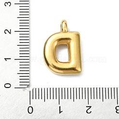 イオンプレーティング（IP）304ステンレスペンダント  レターチャーム  18KGP本金メッキ  文字d  20x13.5x4mm  穴：1.6mm&nbsp;STAS-U033-02G-D