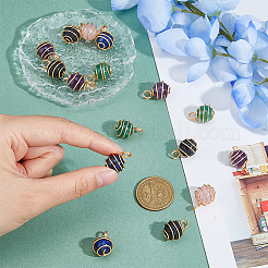 4 комплект подвесок из натурального смешанного камня в медной проволоке FIND-FH0009-11