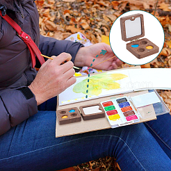 Деревянные акварельные краски банки коробка&nbsp;AJEW-WH0542-84A