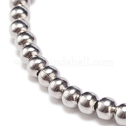 Bracciale elastico con perline rotonde in acrilico e acciaio inossidabile 304 per donna&nbsp;BJEW-JB08548