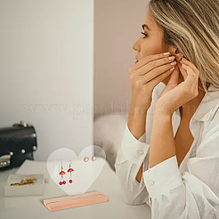 Прозрачные акриловые подставки для сережек в форме сердца EDIS-WH0016-030