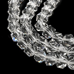 電気メッキガラスビーズセット  パール光沢メッキ  多面カット  スター  透明  3x4x4mm  穴：1mm  約98個/連  12.60''（32センチメートル）&nbsp;GLAA-Q105-02-09