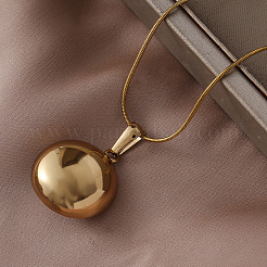 Ожерелья из нержавеющей стали 304 с полукруглыми подвесками из искусственного белого жемчуга для женщин и девочек&nbsp;EO0407