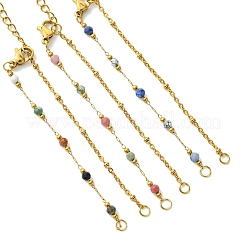 Herstellung eines Armbands aus Satellitenkette aus Edelstahl 304 und facettierten&nbsp;AJEW-JB01622
