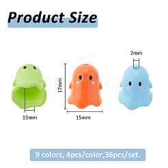 36шт. 9-х цветные пластиковые бусины в форме конуса KY-FH0001-38