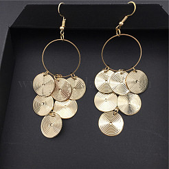 Плоские круглые серьги-кисточки из сплава FS-WG24F11-01