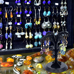 Пластиковые серьги в форме брызг&nbsp;EDIS-WH0016-037