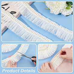 4 ярд плиссированной кружевной отделки из полиэстера OCOR-WH0085-42A