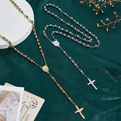 2 шт. 2-цветные четки из нержавеющей стали 201&nbsp;NJEW-GO0001-08