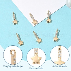 2шт латунные подвески из кубического циркония с микро-паве&nbsp;KK-YW0004-22