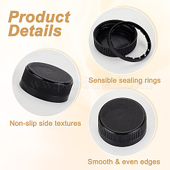 ペットボトルキャップ  コラム  ブラック  41x16mm  内径：39mm&nbsp;LS-SIL-WH0045-61B