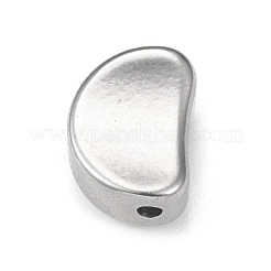 変色しない304ステンレススチールビーズ  インゲン豆  ステンレス鋼色  12x9x6mm  穴：1.6mm&nbsp;STAS-F287-03P