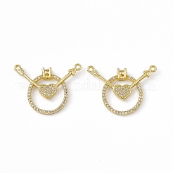 Подвески из латуни с микропаве из прозрачного кубического циркония 2 петля&nbsp;KK-E068-VC023