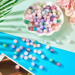 200шт 10 цвета треск стеклянные бусины нити GLAA-TA0003-31A