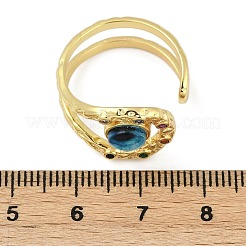 Манжеты из латуни с микро паве кубический цирконий для женщин RJEW-L113-042G