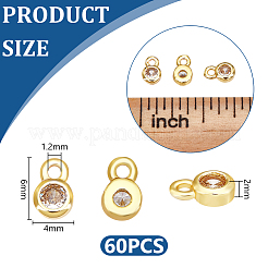 60шт латунные подвески из кубического циркония с микро-паве&nbsp;KK-UN0006-83G