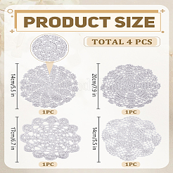 4 шт. 4 стиля подставка под чашку из хлопка&nbsp;AJEW-LP0005-98B