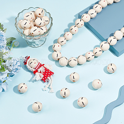 Набивные европейские бусины из натурального дерева&nbsp;WOOD-PH0009-50