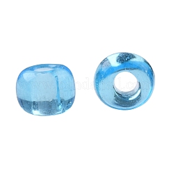 TOHOラウンドシードビーズ  日本製シードビーズ  （3)つの透明なアクアマリン  8/0  3mm  穴：1mm  約222PCS /ボトル  10 G /ボトル&nbsp;SEED-JPTR08-0003