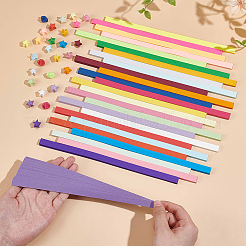 1 набор двухцветной флуоресцентной бумаги для оригами «Звезда удачи» DIY-CP0010-79C