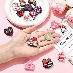 15 Stück 15 Stile Valentinstag Lebensmittelqualität Silikon Fokalperlen&nbsp;SIL-YW0002-56
