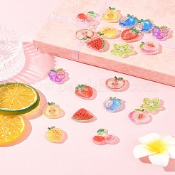 20 шт. 10 стиля вишня/груша/лимон/виноград/черника/персик/яблоко/арбуз/фрукты прозрачная эпоксидная смола декоден кабошоны RESI-FS0001-93