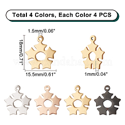 16 шт. подвески из нержавеющей стали 201 двух цветов STAS-UN0030-78